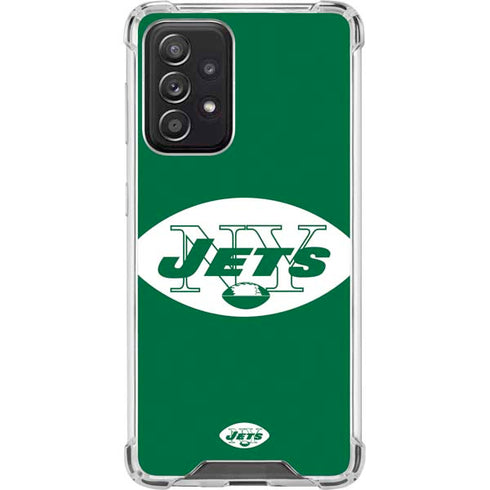 NFL New York Jets Retro Logo Galaxy A52 5G Clear Case